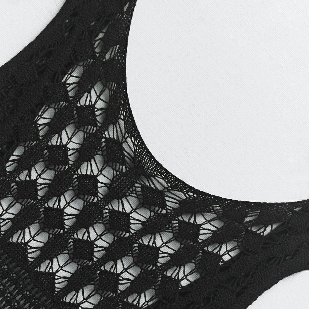 ZARA FRINGED CROCHETED DRESS OPEN BACK NWT M - Picture 5 of 11